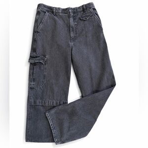 Edwin Distressed Black/Gray Denim Cargo Pants 100% Cotton Made in USA